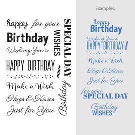Couture Creations - Stamp Set - Happy Birthday Sentiment (14 piece)