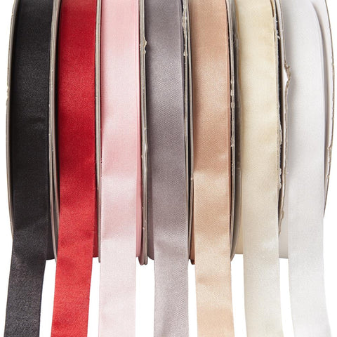 May Arts Ribbon - 5/8" Seam Binding - Grey (1 Meter)