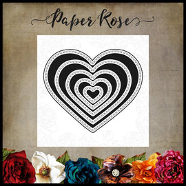 Paper Rose - Nesting Stitched Hearts Die Set