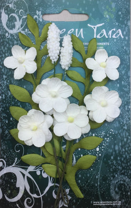 Green Tara Flowers - Primrose - White