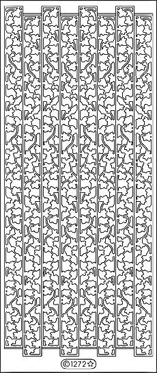 PeelCraft Stickers - Ivy Ribbons - Silver (PC1272 S)