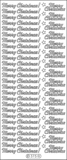 PeelCraft Stickers - Merry Christmas Small- Silver (PC375S)