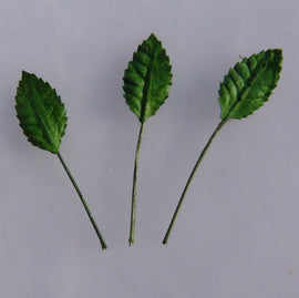 Mulberry Paper Leaves - Green 15mm
