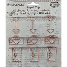 49 and Market - Shaped Clips - Arrow, Camera, Envelope - Rose Gold