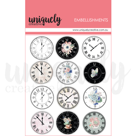 Uniquely Creative - Blossom & Bloom - Embellishments "Wooden Clocks"