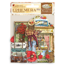 Stamperia - Sunflower Art - Ephemera (Adhesive) - Art Elements & Poppies