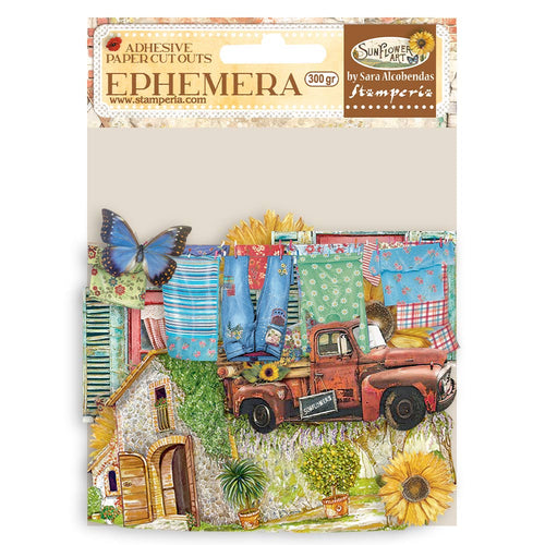 Stamperia - Sunflower Art - Ephemera (Adhesive) - Art Elements & Sunflowers