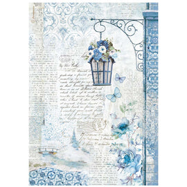 Stamperia - Blue Land - A4 Rice Paper "Lamp"