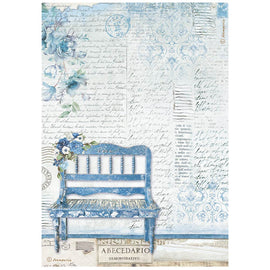 Stamperia - Blue Land - A4 Rice Paper "Bench"