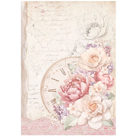 Stamperia - Romantic Collection - Romance Forever - A4 Rice Paper "Clock"