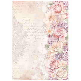 **Pre-Order** Stamperia - Romantic Collection - Romance Forever - A4 Rice Paper "Floral Border" (ETA Beg Feb 24)