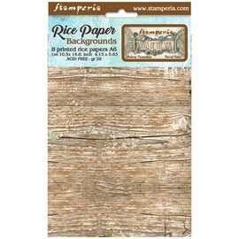 Stamperia - Songs of the Sea - A6 Assorted Rice Papers "Backgrounds" (8 Sheets)