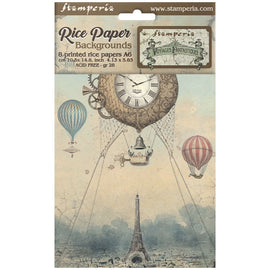 Stamperia - Voyages Fantastiques - A6 Assorted Rice Papers "Backgrounds"