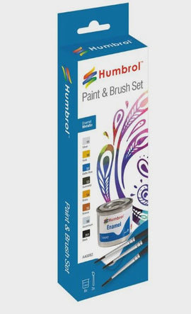 Humbrol - Paint & Brush Set - Enamel Metallic