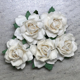 Cottage Roses - Ivory 25mm (5pk)