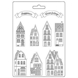 Stamperia - Christmas Greetings - Soft Mould A4 Size - Cozy Houses
