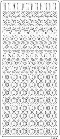 PeelCraft Stickers - Numbers & Lots of Zeros - Silver (PC0003S)