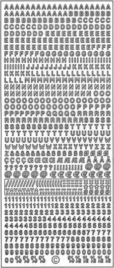 PeelCraft Stickers - Alphabet ABC & 123 Mini - Silver (PC1000S)
