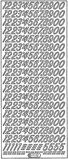 PeelCraft Stickers - Numbers - Silver  (PC1032S)
