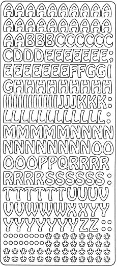 PeelCraft Stickers - ABC Uppercase - Silver (PC1717S)