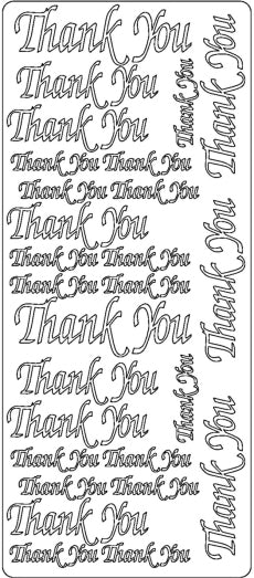 PeelCraft Stickers - Thank You Script - Gold (PC2823G)
