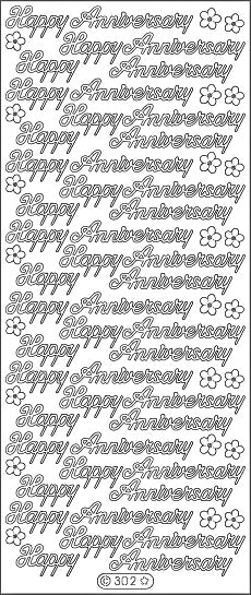 PeelCraft Stickers - Happy Anniversary - Gold (PC302G)