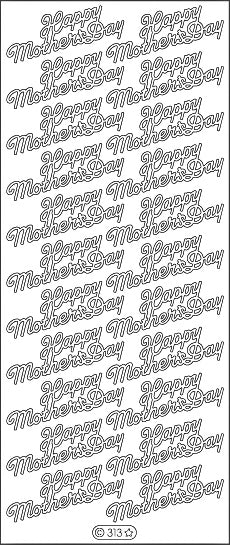 PeelCraft Stickers - Happy Mothers Day - Black (PC313BK)