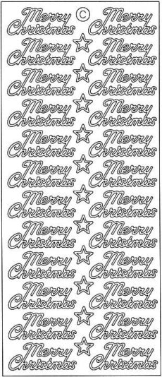 PeelCraft Stickers - Merry Christmas - Gold (PC351G)