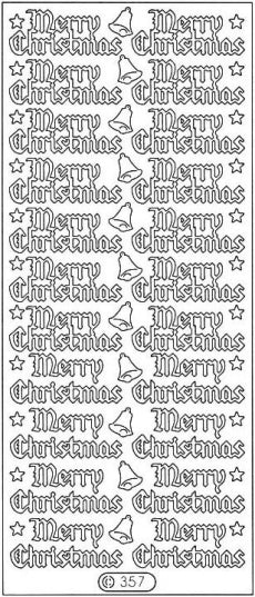 PeelCraft Stickers - Merry Christmas - Silver (PC357S)