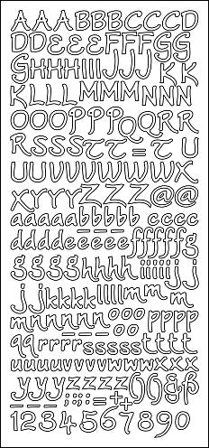 PeelCraft Stickers - ABC & 123 Freehand - Silver (PC3685S)