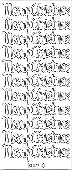 PeelCraft Stickers - Merry Christmas Script - Silver (PC372S)