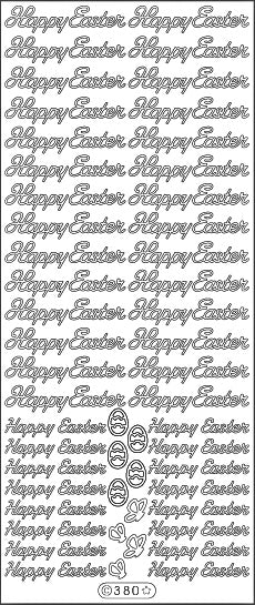 PeelCraft Stickers - Happy Easter- Silver (PC380S)