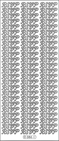 PeelCraft Stickers - RSVP Text - Silver (PC386S)