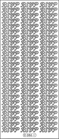 PeelCraft Stickers - RSVP Text - Silver (PC386S)