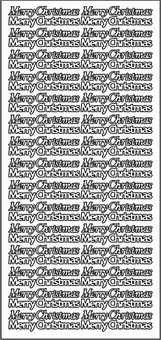 PeelCraft Stickers - Merry Christmas Small - Silver (PC3884S)