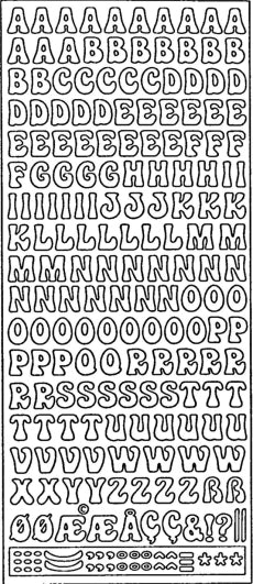 PeelCraft Stickers - Alphabet - Black (PC814BK)