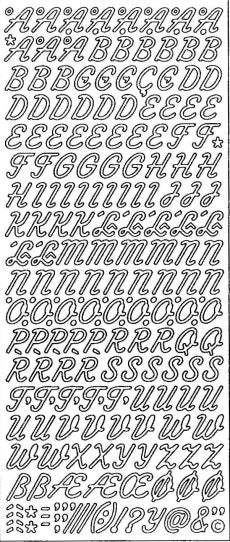 PeelCraft Stickers - Script Alphabet Upper - Silver (PC826S)