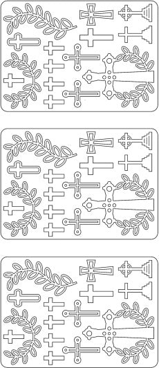 PeelCraft Stickers - Crosses Assortment - Silver (PC9665S)