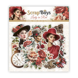 Scrapboys - Lady in Red - Die Cuts (51 Dbl Sided Pieces)