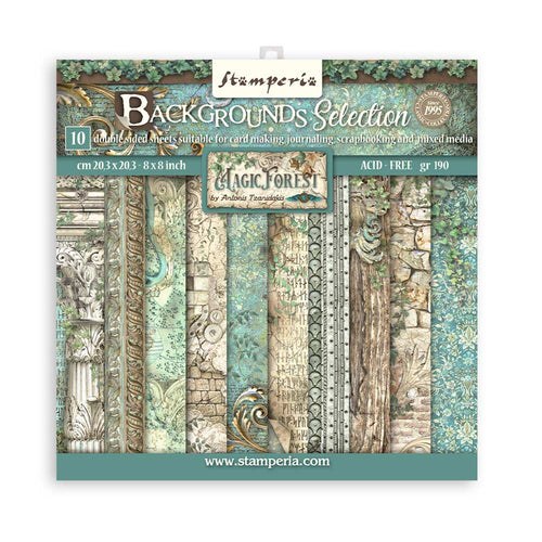 Stamperia - Magic Forest - 8x8 Paper Pack "Backgrounds"