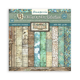 Stamperia - Songs of the Sea - 8x8 Paper Pack "Backgrounds"
