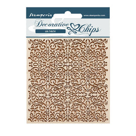 Stamperia - Vintage Library - Decorative Chips (14x14cm) "Pattern"