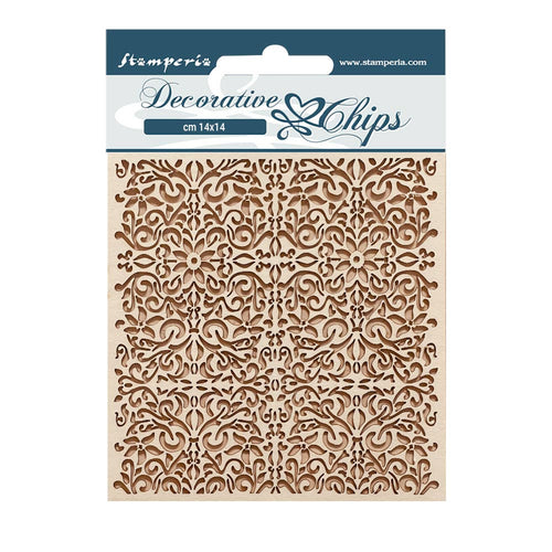 Stamperia - Vintage Library - Decorative Chips (14x14cm) "Pattern"