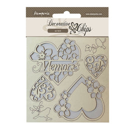 Stamperia - Blue Land / Roseland - Decorative Chips (14x14cm) - Memories