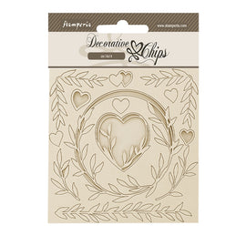 **Pre-Order** Stamperia - Romantic Collection - Romance Forever - Decorative Chips (14x14cm) - Hearts (ETA Beg Feb 24)