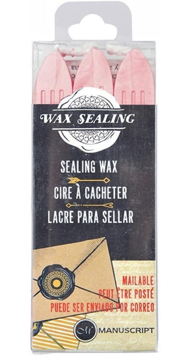 Manuscript Sealing Wax with Wick - Pink (3pk)