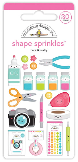 Doodlebug Design Inc - Shape Sprinkles Adhesive Enamel Shapes - Cute & Crafty