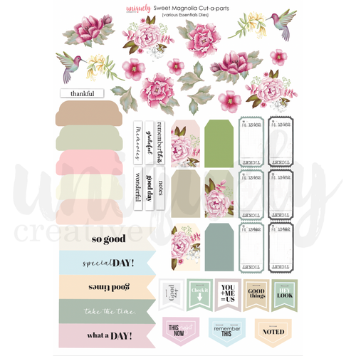 Uniquely Creative - Sweet Magnolia - A4 Cut-A-Part Sheet