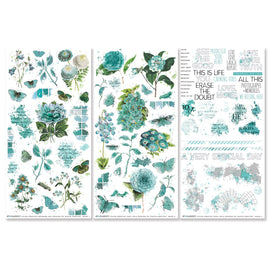49 and Market - Color Swatch Teal - 6x12 Rub-ons