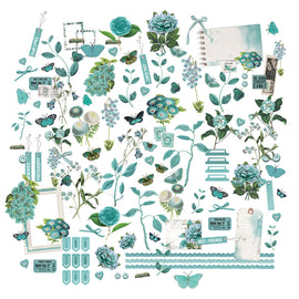 49 and Market - Color Swatch Teal - MINI Laser Cut Elements (Ephemera)